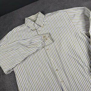 Scott Barber Men's Button Up Shirt Size XL Stripe 100 % Cotton Long Sleeve